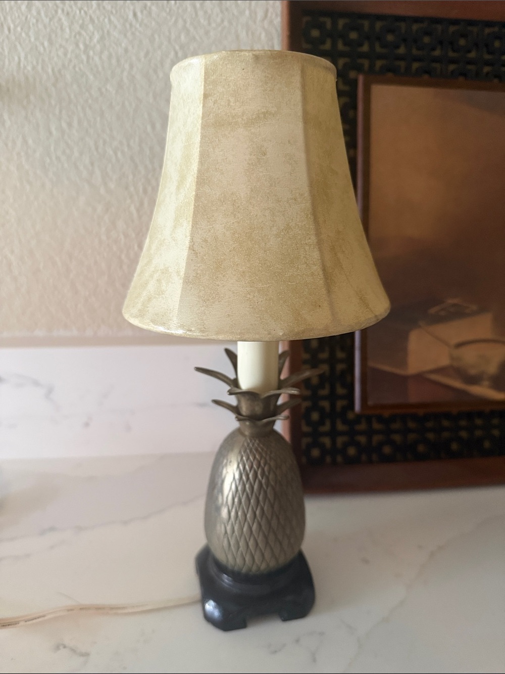 Vintage Andrea By Sadek Brass Pineapple Accent Lamp